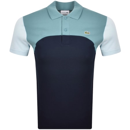 Lacoste Stripe Collar Polo T Shirt Dark Indigo | Mainline